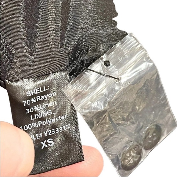 Pomander Place by Tuckernuck Phoebe Maxi Dress Smocked Corset Flutter Black XS - Picture 6 of 6